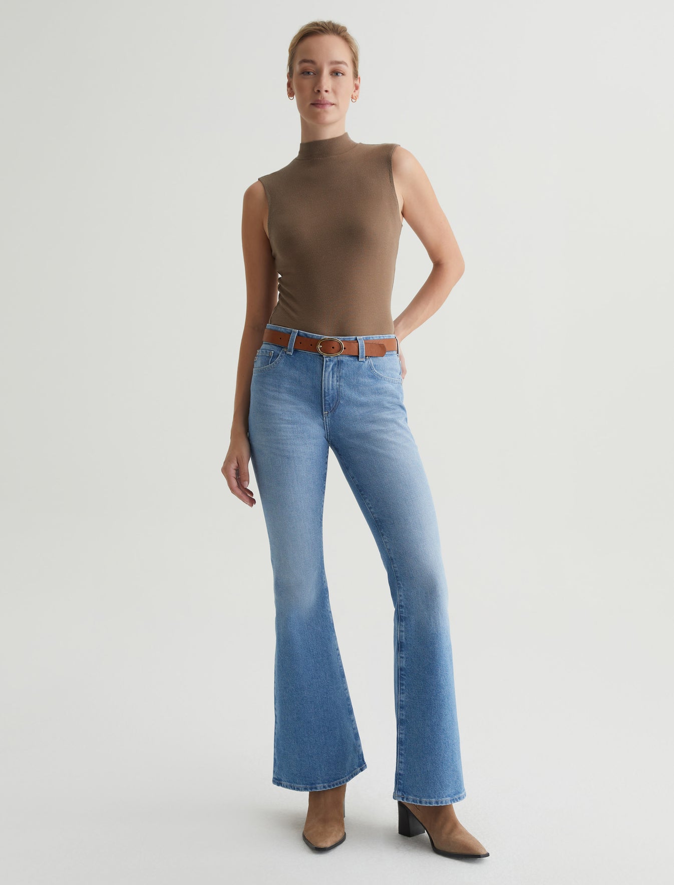 Angeline 360|Mid-Rise Flare 360 Stretch Denim